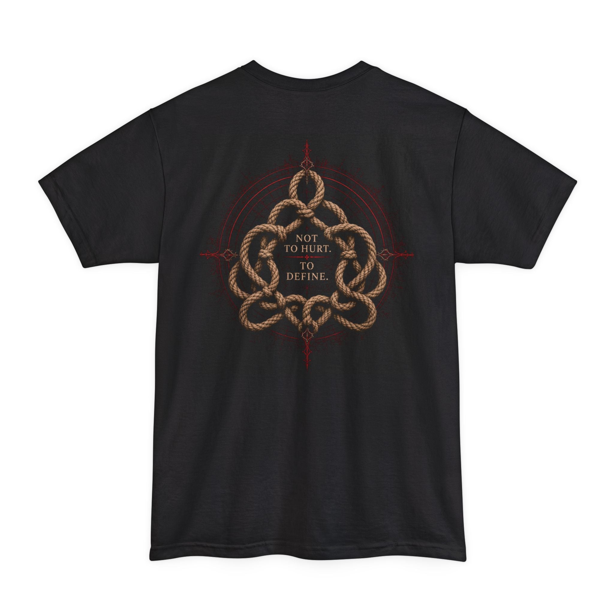 Not to Hurt to Defile Rope Knot Back Print T-Shirt