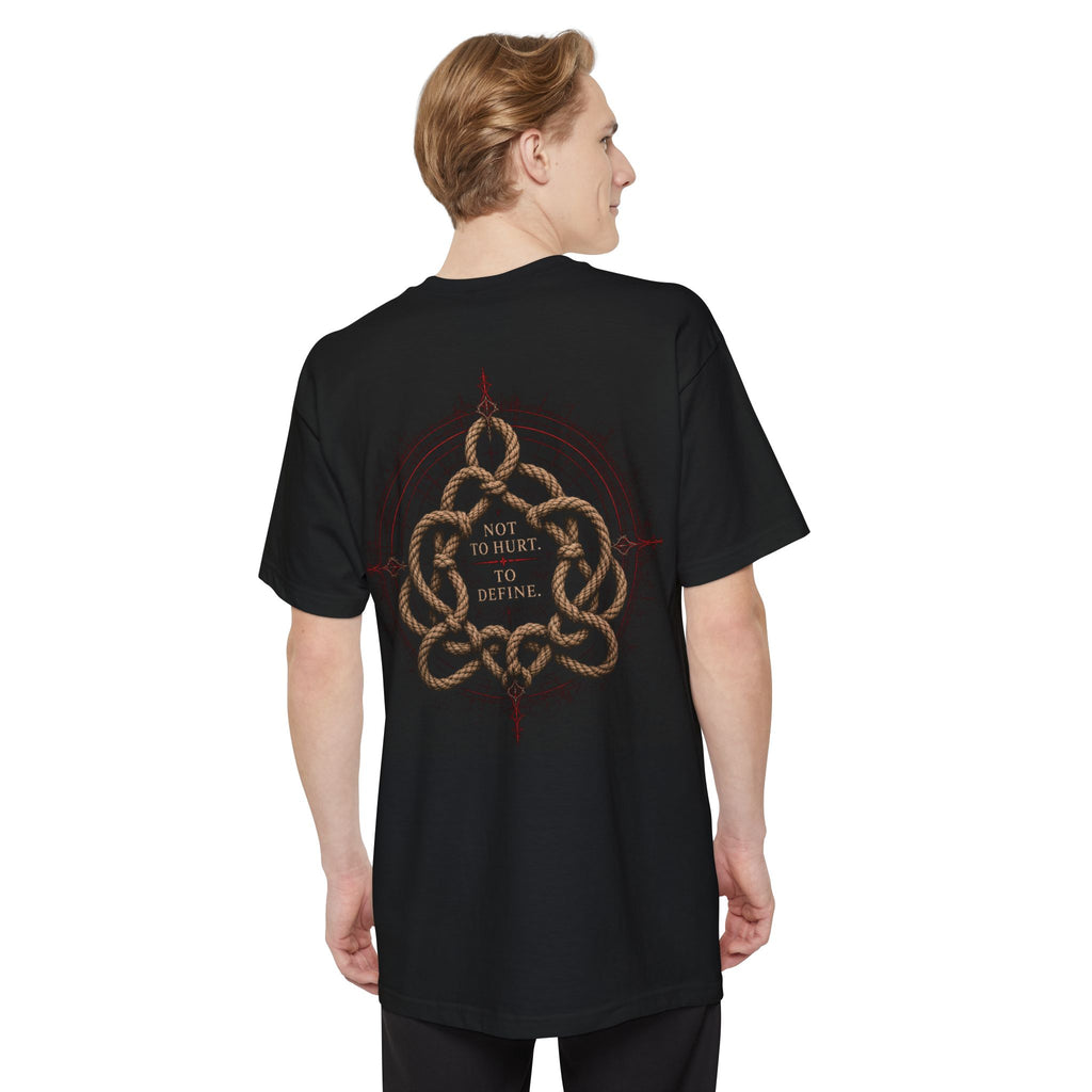 Not to Hurt to Defile Rope Knot Back Print T-Shirt